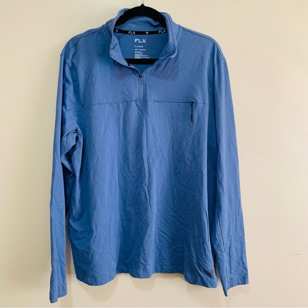 FLX Blue Quarter-Zip Urban Commuter men’s pullover size X large